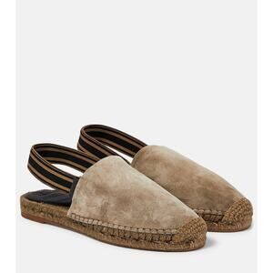 Brunello Cucinelli Slingback Leather Espadrille Shoes - 38 US 8 Beige